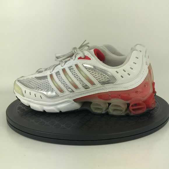 Adidas Bounce White/Red Athletic Running Shoes 381060 Women's Size 7 (6Y) - Picture 7 of 12